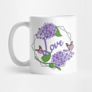 Love - Lilacs And Butterflies Mug